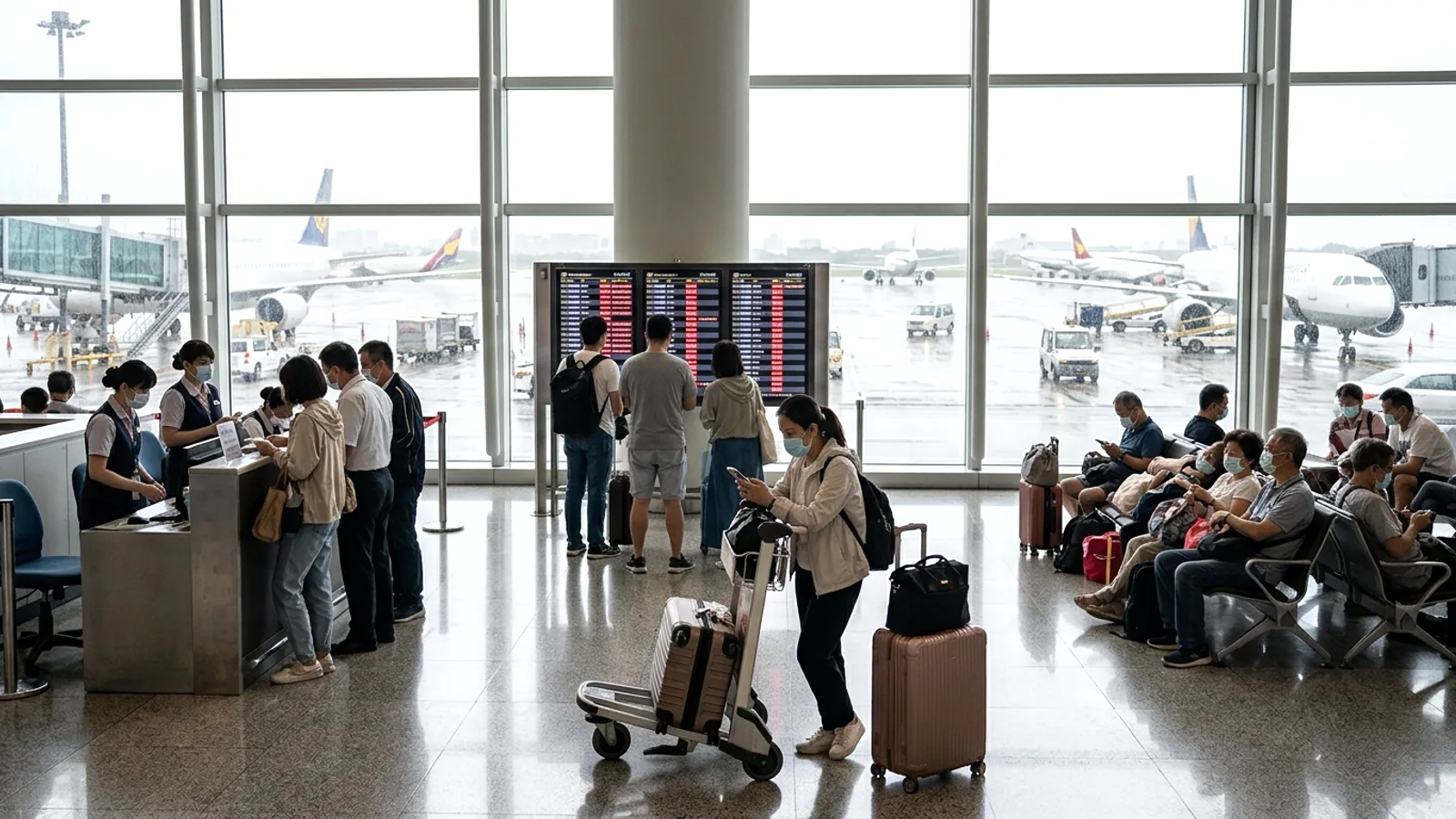 Bão Bawei gây gián đoạn nghiêm trọng hàng không Đài Loan vào cuối tuần