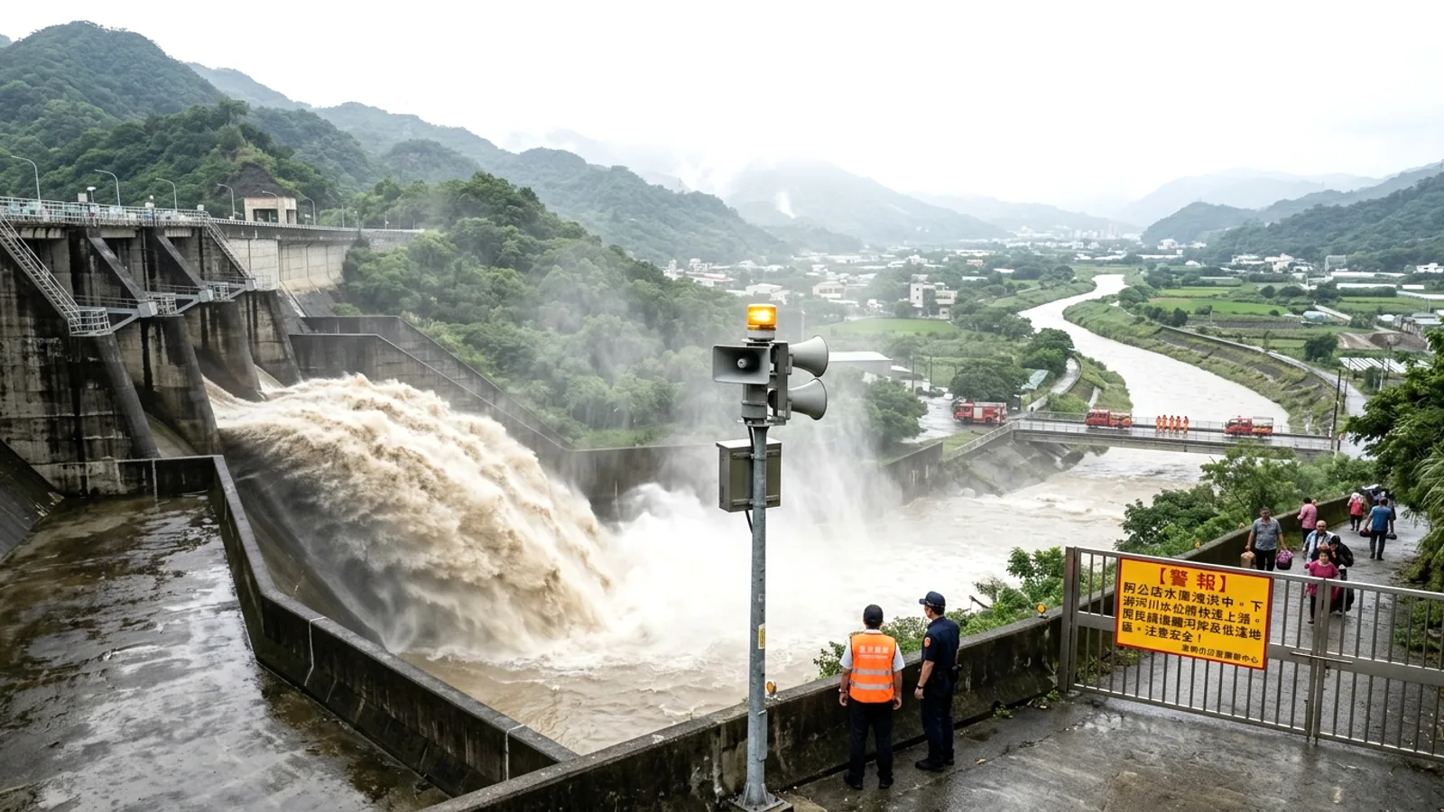 Hồ chứa Agongdian xả lũ: Kaohsiung cảnh báo 4 khu vực hạ lưu