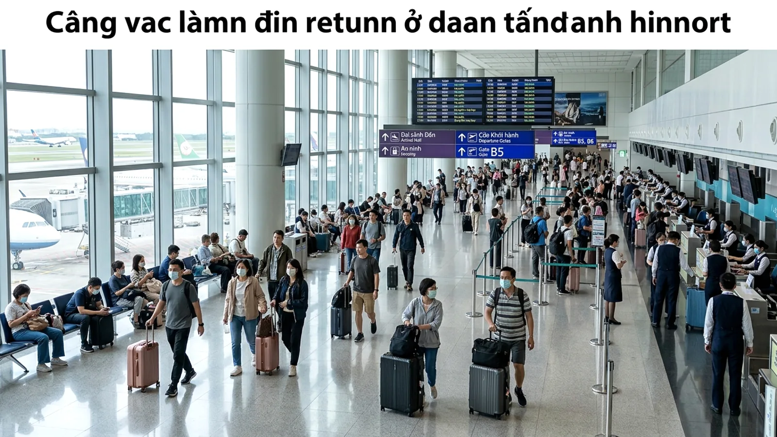 Sân bay Đào Viên hoạt động bình thường trở lại sau bão Bawei: Dự kiến đón hơn 15,5 vạn lượt khách